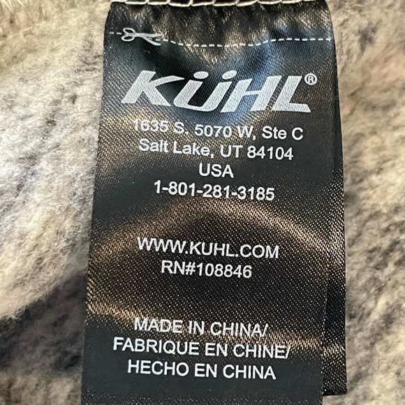 Kuhl Women’s Alaska Quarter-Zip Pullover, Faux Shearling Trim, Gray/Cream, Sz L - Picture 6 of 16